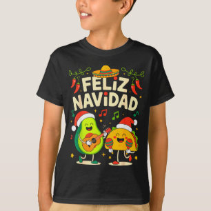Camiseta Feliz Natal Abacate Tacos Mexicano Natal Divertido