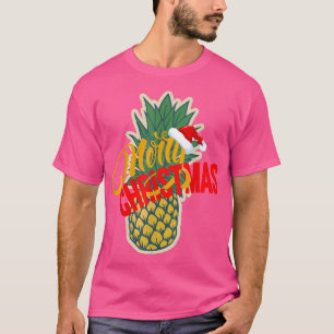 Camiseta Feliz Natal Abacaxi Adulto Engraçado Natal