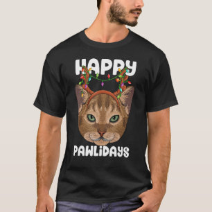 Camiseta Feliz Natal Abissineu Gato Holid