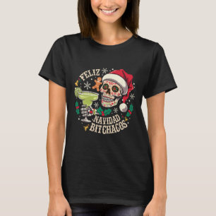 Camiseta Feliz Natal Achos Crânio Engraçado Espanhol Natal