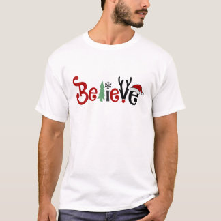 Camiseta Feliz Natal Acredita Em Papai Noel Winter Holi