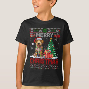 Camiseta Feliz Natal Airedale Terrier Dog Lover Ugly Xm