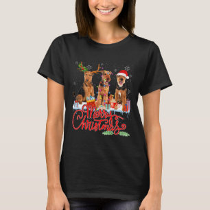 Camiseta Feliz Natal Airedale Terrier Papais noeis Reindeer