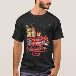 Camiseta Feliz Natal Akita Dog Papais noeis Reindeer Red Tr