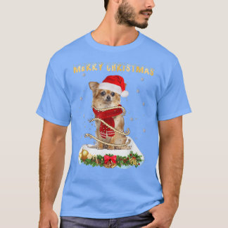 Camiseta Feliz Natal Ame Chihuahua, Chihuahua Vestindo A