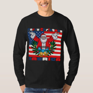 Camiseta Feliz Natal América Papai Noel Engraçado Eua