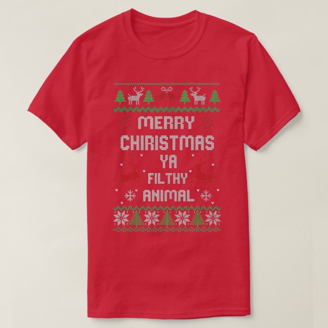Camiseta Feliz Natal Animal Sujo Ya (Frente do Design)
