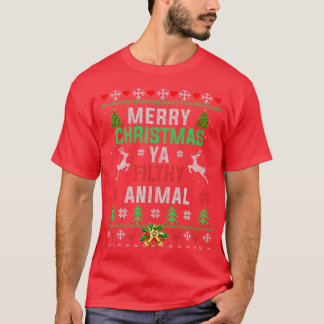 Camiseta Feliz Natal Animal Sujo Ya Shirt Engraçado Xmas