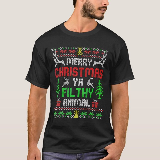 Camiseta Feliz Natal Animal Sujo Ya Xmas Pajama 2 (Frente)