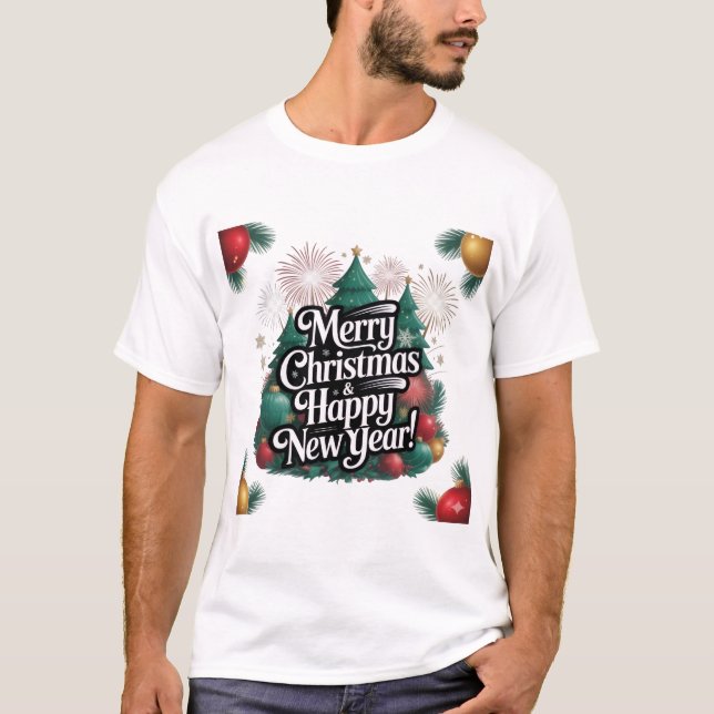 Camiseta Feliz Natal & Ano Novo feliz (Frente)
