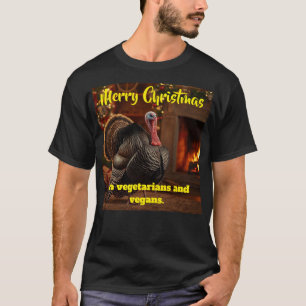 Camiseta Feliz Natal aos vegetarianos e veganos.