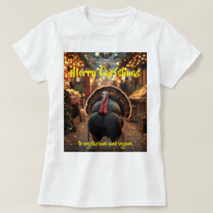 Camiseta Feliz Natal aos vegetarianos e veganos.