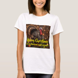 Camiseta Feliz Natal aos vegetarianos e veganos.