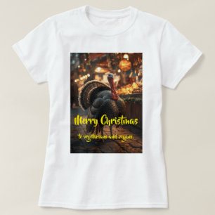 Camiseta Feliz Natal aos vegetarianos e veganos.