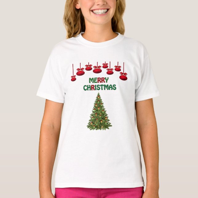 Camiseta Feliz Natal Apresenta Férias Festivas (Frente)