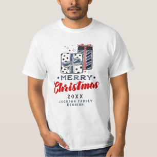 Camiseta Feliz Natal Apresenta Texto Personalizado Vermelho
