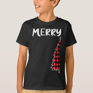 Camiseta Feliz Natal Árvore Buffalo Xadrez Xmas Mães