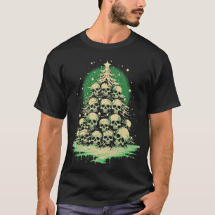 Camiseta Feliz Natal Árvore de Skulls Gótica