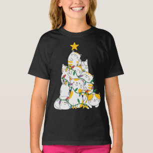 Camiseta Feliz Natal Árvore Feliz Feliz Natal Gatos
