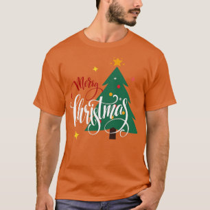 Camiseta Feliz Natal Árvore Flocos de Neve Ornamentos Inver