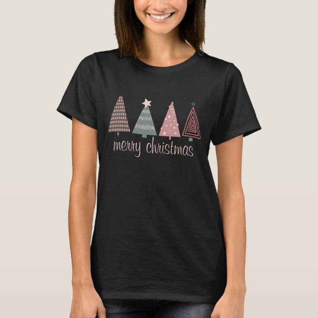Camiseta Feliz Natal Árvores Negras (Frente)