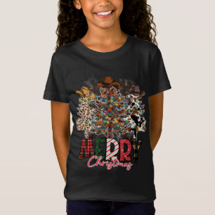 Camiseta Feliz Natal Árvores Ocidentais Xadrez de Búfalo do