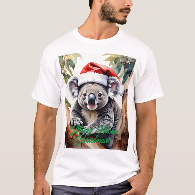 Camiseta Feliz Natal Australiano Urso Koala  (Frente)