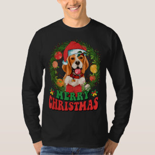Camiseta Feliz Natal Beagle Santa Hat Dog Lover Ugly Sw
