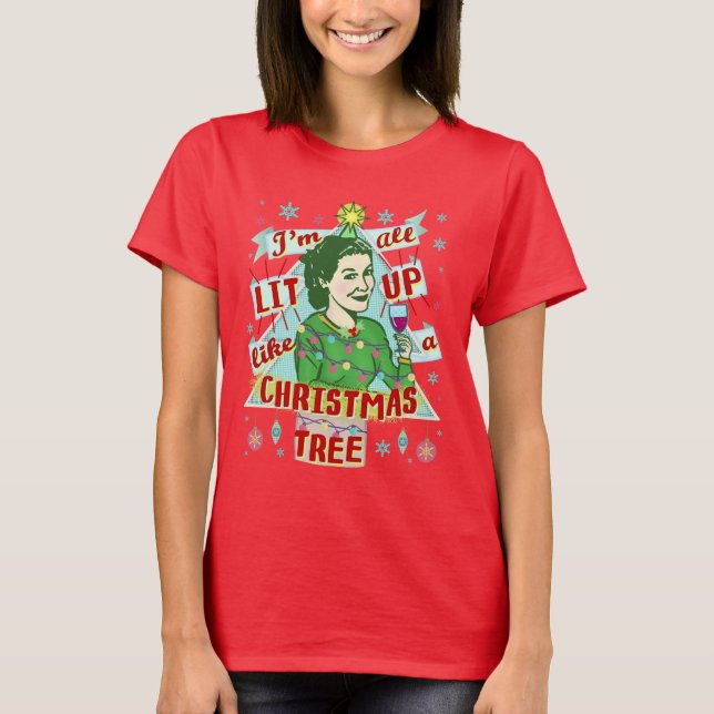 Camiseta Feliz Natal, Bebendo, Humor Mão. (Frente)