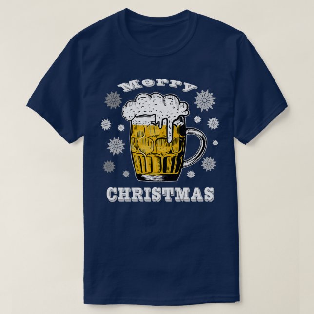 Camiseta Feliz Natal Beer Snowflake (Frente do Design)
