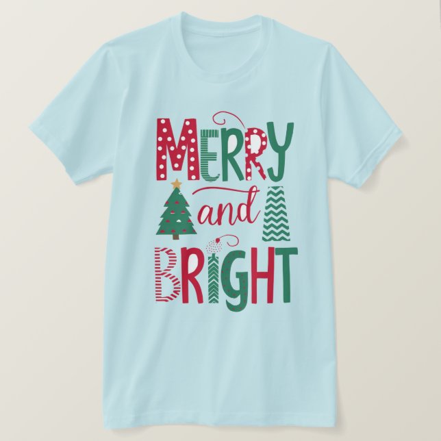 Camiseta Feliz Natal Bella+Canvas T-Shirt Curto (Frente do Design)