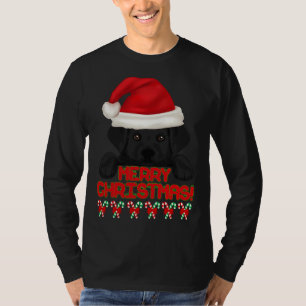 Camiseta Feliz Natal Black Labrador Retriever Puppy! Es