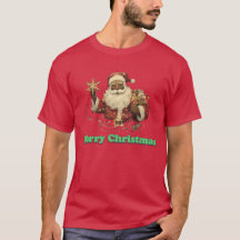 Feliz Natal Black Papai Noel T-Shirt