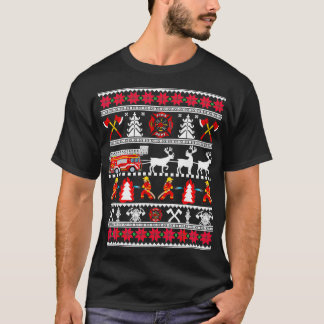 Camiseta Feliz Natal Bombeiro Bombeiro Bombeiro Bombeiro Ug