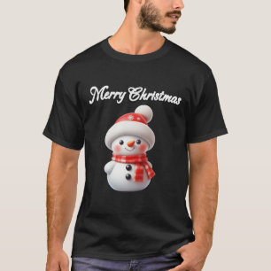 Camiseta Feliz Natal boneco de neve fofo