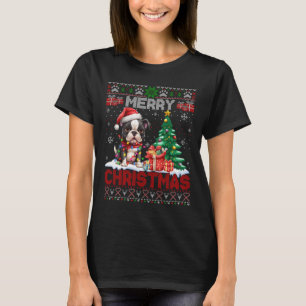 Camiseta Feliz Natal Boston Terrier Dog Amava Xma