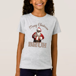 Camiseta Feliz Natal BRUH design T-Shirt Engraçado