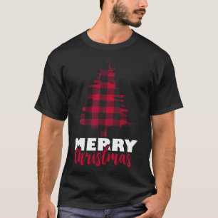 Camiseta Feliz Natal Búfalo Xadrez de Natal Xmas