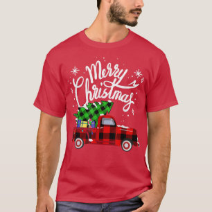 Camiseta Feliz Natal Buffalo Tree Red Xadrez