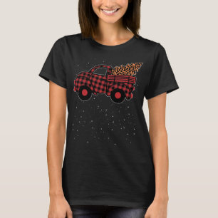 Camiseta Feliz Natal Buffalo Tree Red Xadrez