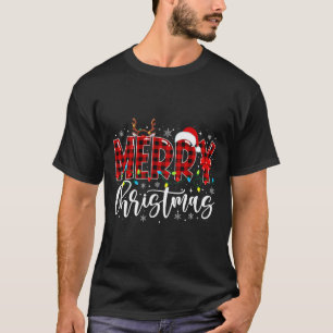 Camiseta Feliz Natal Buffalo Xadrez Red Papai noel Matat