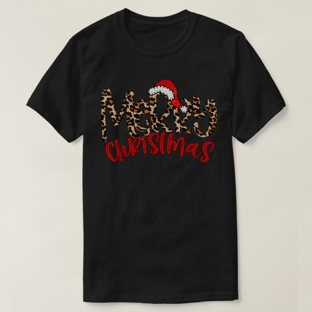 Camiseta Feliz Natal Buffalo Xadrez Red Santa Hat Xmas P (Frente do Design)