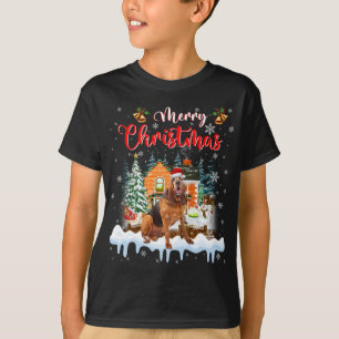 Camiseta Feliz Natal Cachorro Cachorro Noel Luzes Xm