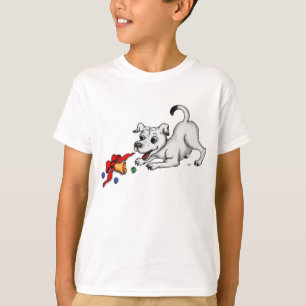 Camiseta Feliz Natal! Cachorro com Bell e Ball