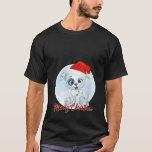 Camiseta Feliz Natal Cachorro Dalmatian V Neck