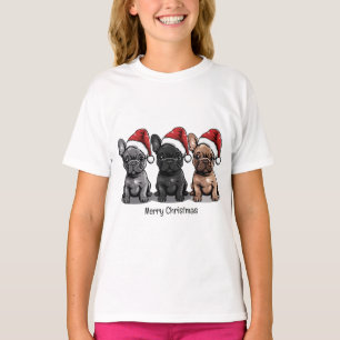 Camiseta Feliz Natal - Cachorro de Papais noeis de Buldogue