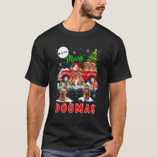 Camiseta Feliz Natal Cachorro Papai Noel Carregando Cockapo