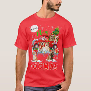 Camiseta Feliz Natal Cachorro Papai noel Corgis Carregando