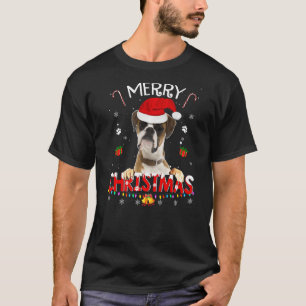 Camiseta Feliz Natal Cachorro Papai Noel Luz Xmas Pa