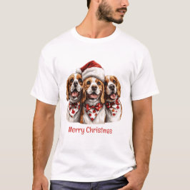 Camiseta Feliz Natal Cachorros de Beagle